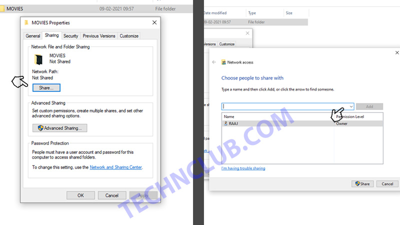 Windows 10 Folder Sharing Properties