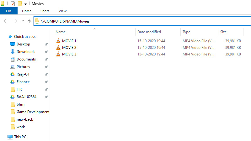 Windows 10 Shared Folder Location