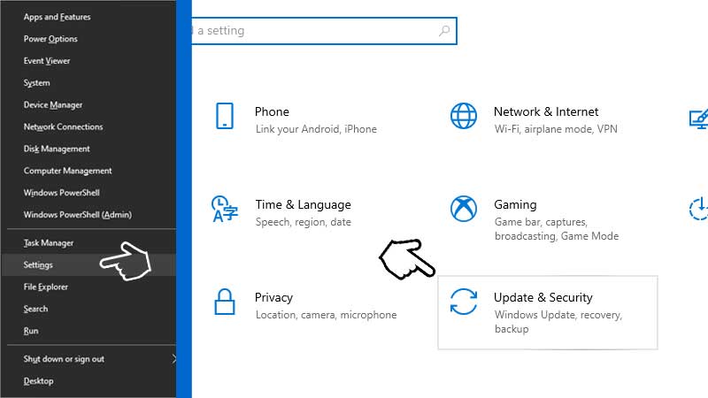 Windows X Settings