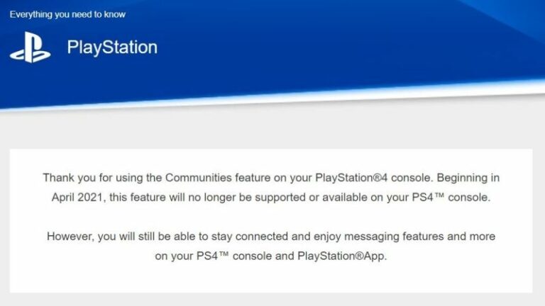 PS4 Communities Will Close On April 21