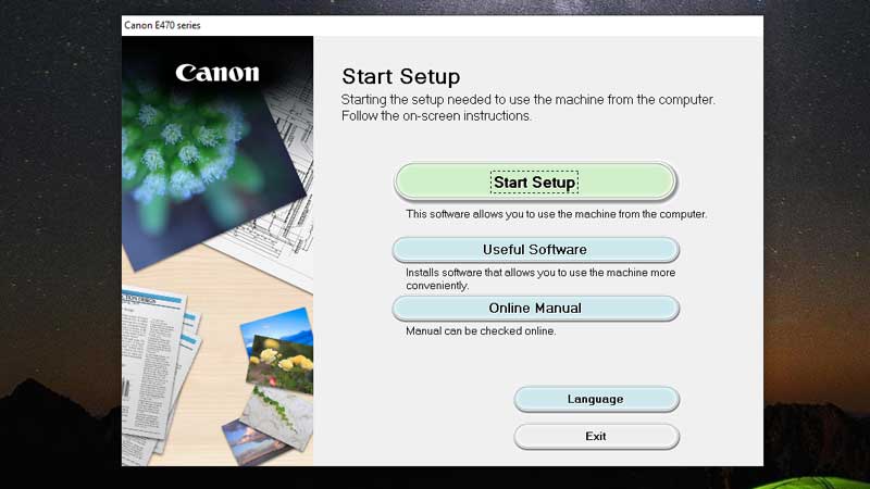 Canon Pixma E470 PC Setup Software