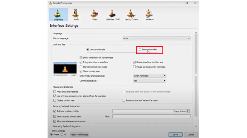 How to change VLC media player skin