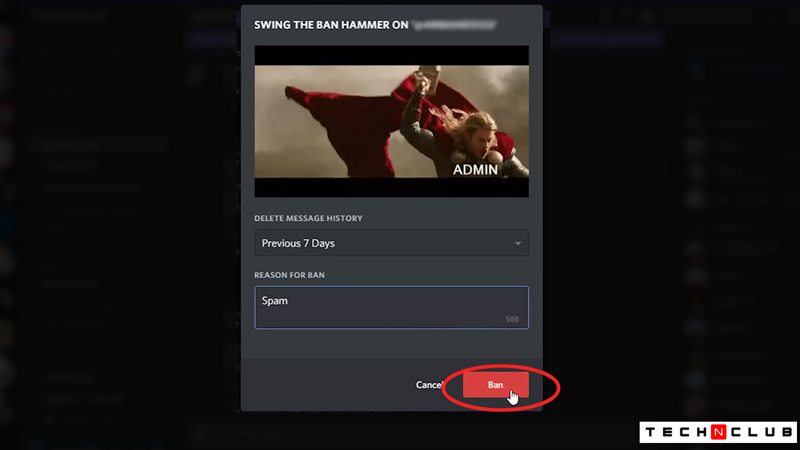 ban discord server