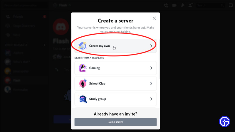 discord create server