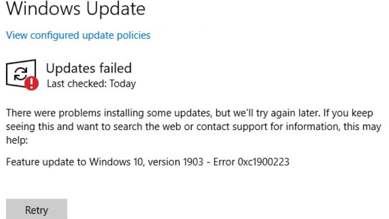 Fix Error 0xc1900223