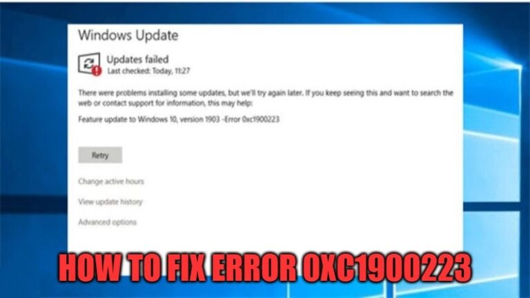 How to Fix Error 0xc1900223 in Windows 10
