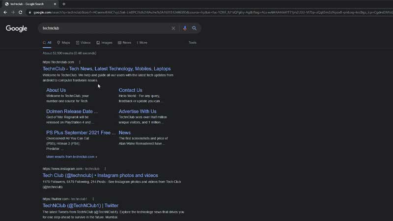 Google Dark Mode