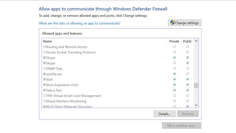 Spotify Firewall Exclusion