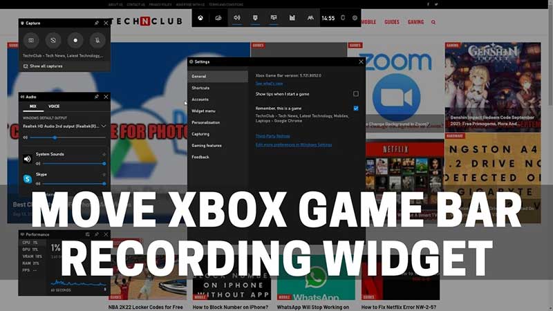 Xbox Game Bar Screen Capture