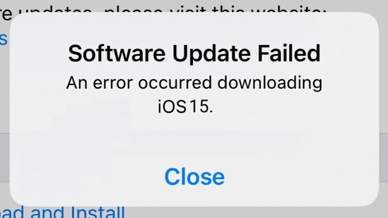 How to fix Software Update failed on iOS 15
