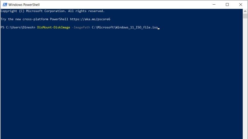 how to unmount Windows 11 ISO File in Windows 10