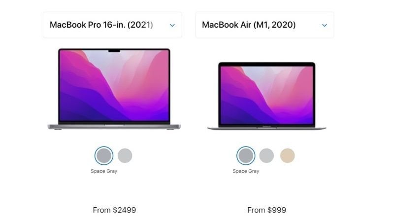 macbook m1 max 2021 vs. macbook air 2020