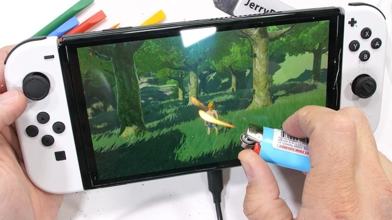 nintendo switch oled durability test for screen protection