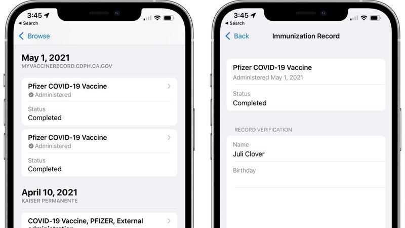 track ios 15 vaccine record - check covid vaccination status in iphone