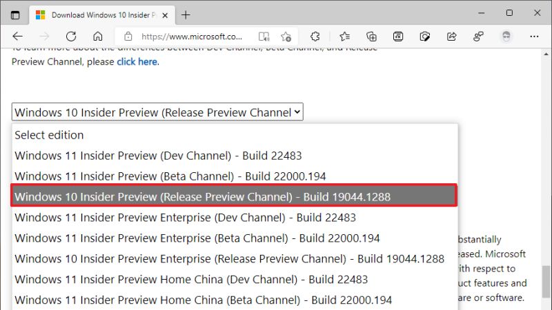 download windows 10 21h2 build 19044.1288 preview iso file