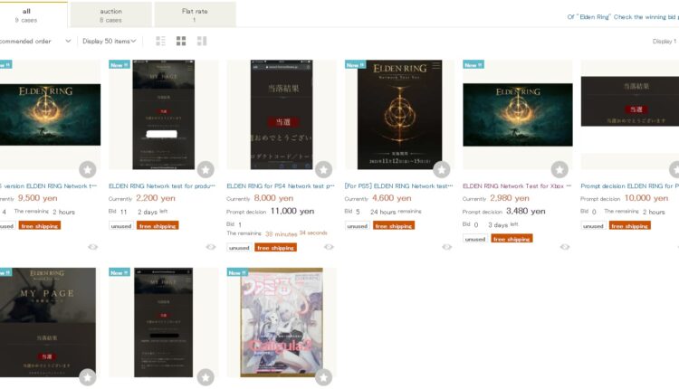 elden ring closed beta codes started selling at auctions