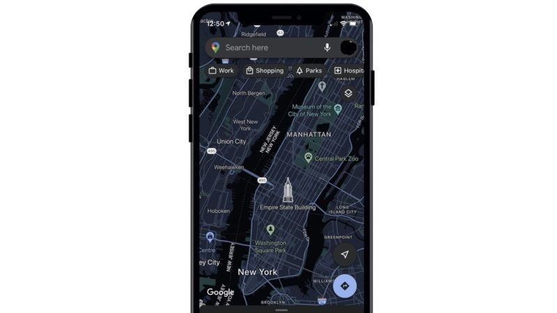 enable dark mode in google maps on iphone with ios 15