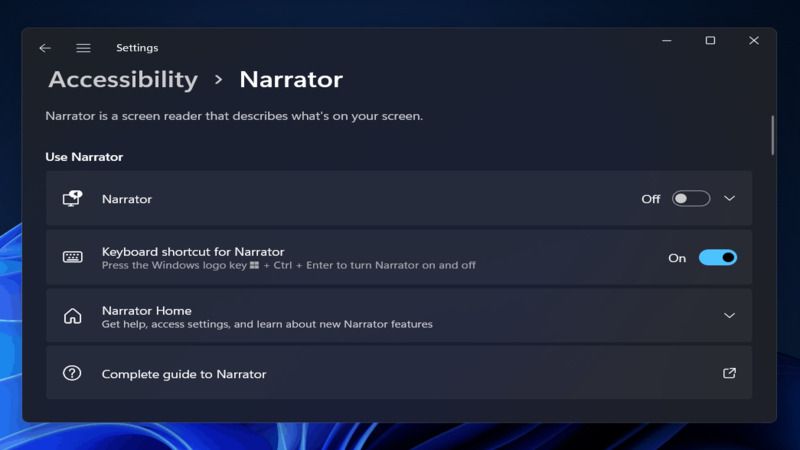 how to enable narrator in windows 11