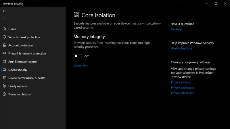 improve game performance in windows 11 and disable vbs