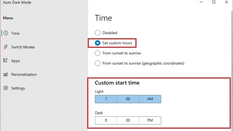 switch light dark mode in windows 11 automatically