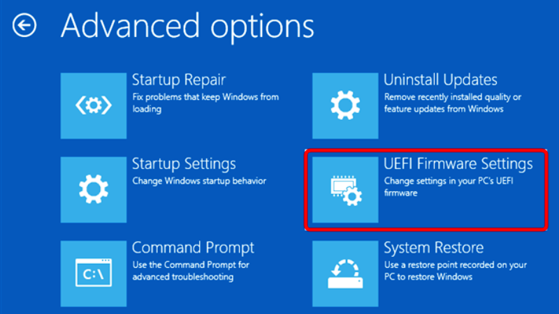 Enter uefi or bios on windows 11