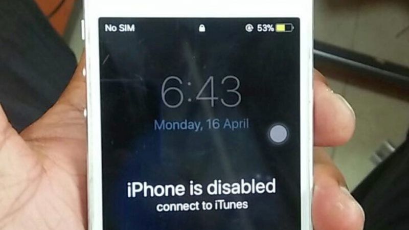 fix iphone is disabled connect to itunes error
