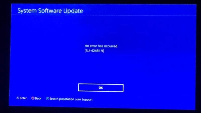 fix ps4 update 9.03 error su-42481-9