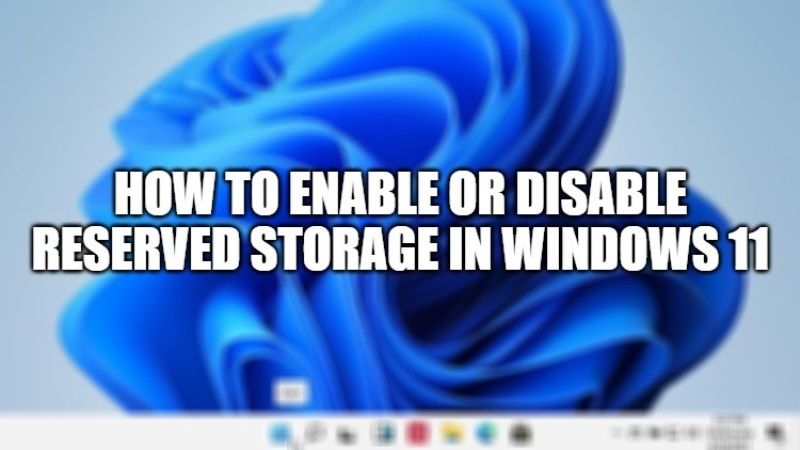 how to enable or disable reserved storage in windows 11
