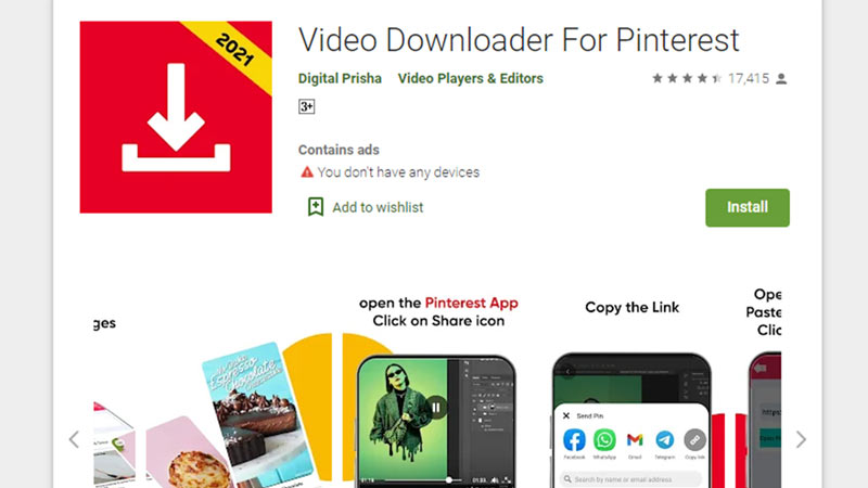 download pinterest videos on android