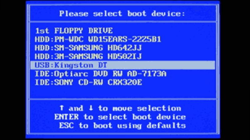 windows 10 boot from USB