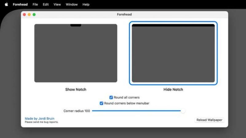 hide notch on macbook pro