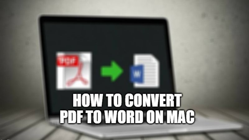 how to convert pdf to word on mac
