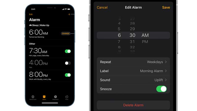 iPhone 13 Alarm Settings