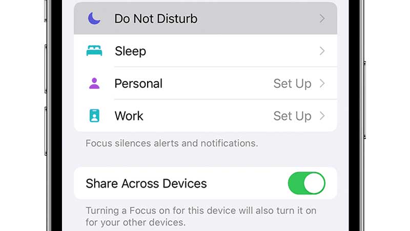 iPhone Focus Mode Settings