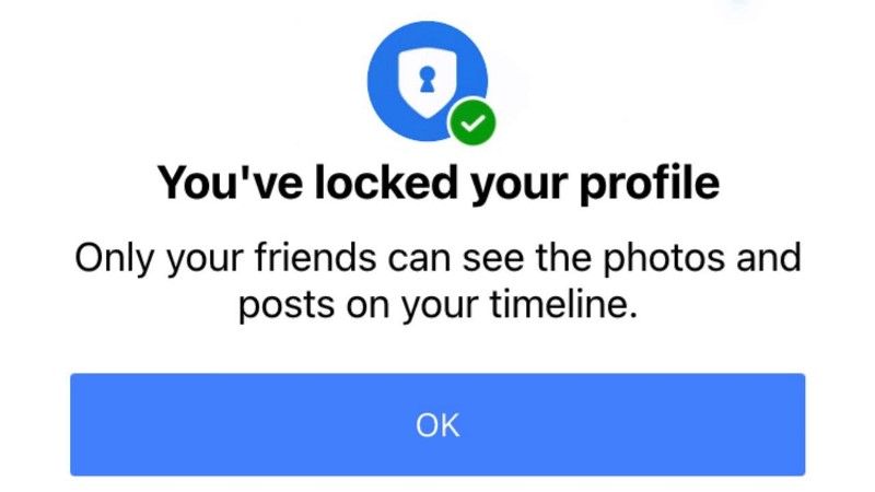 lock facebook profile on iphone