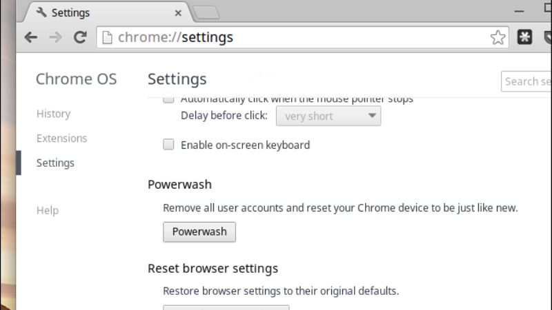 reset chromebook