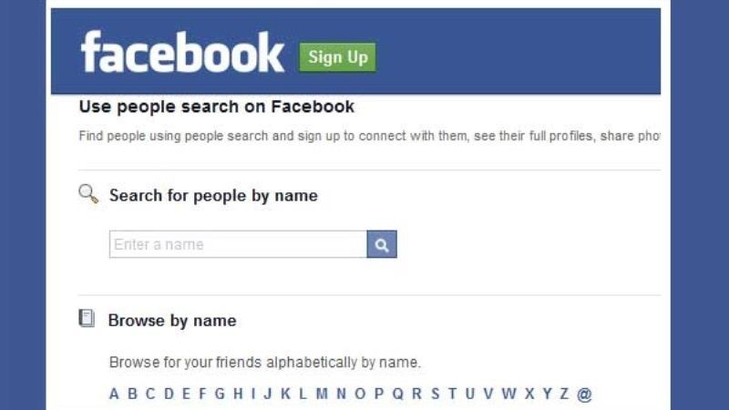 search facebook without an account
