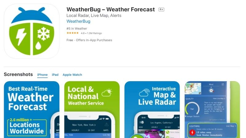 weatherbug best weather app for iphone