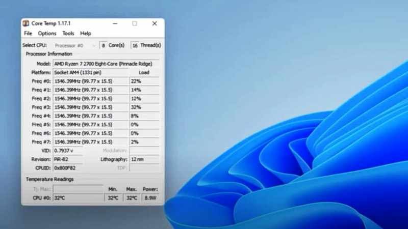check cpu temp on windows 11