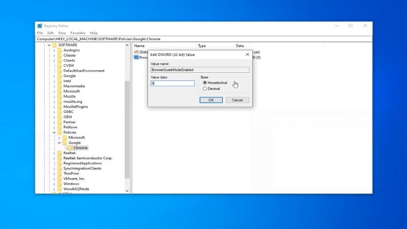 disable guest mode on google chrome
