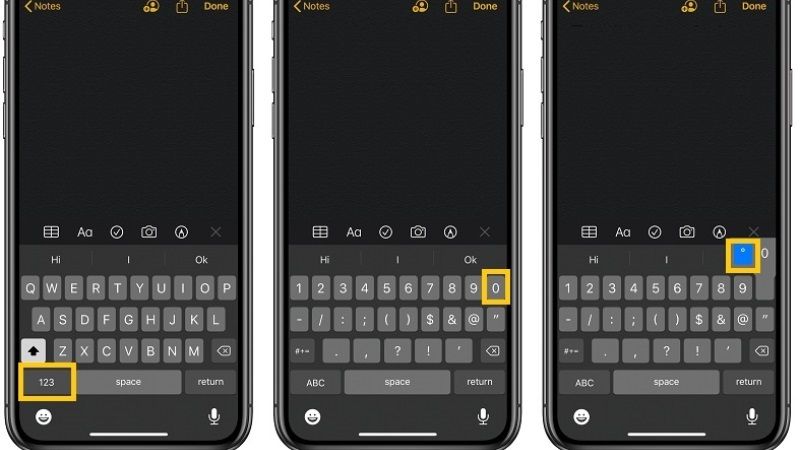 how to type the degree symbol on iphone, ipad, and mac