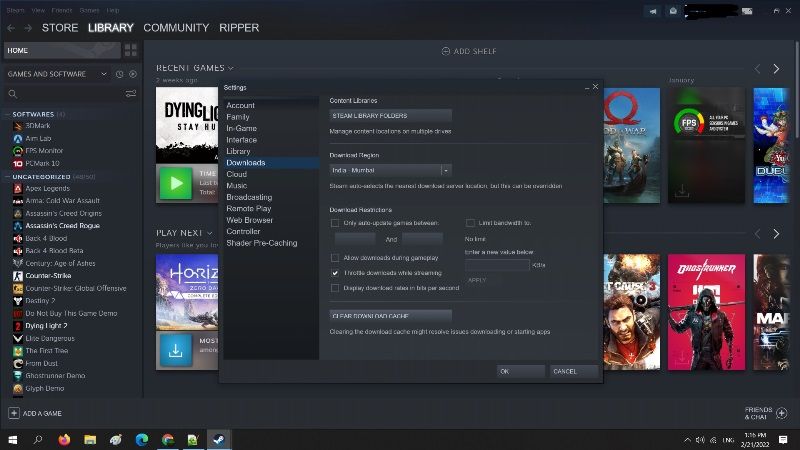 make steam download faster