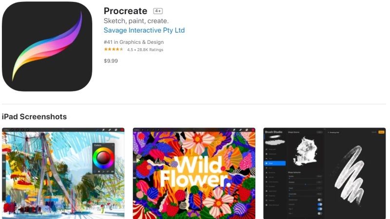 procreate - best drawing apps for ipad