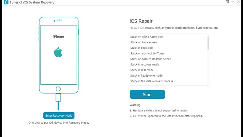 tuneskit ios system recovery for iphone