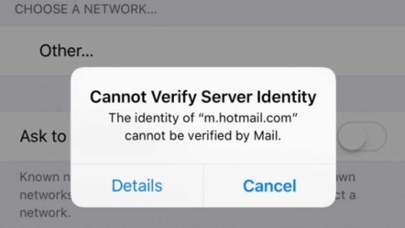 fix iphone cannot verify server identity error