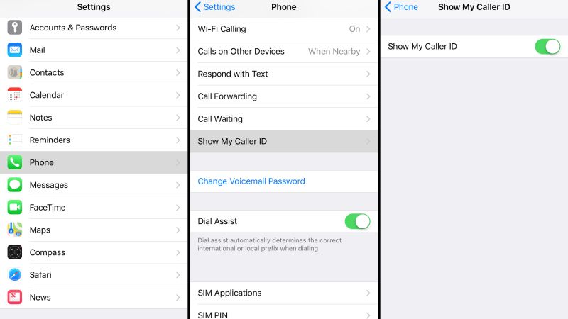 hide your caller id when making a phone call on iphone