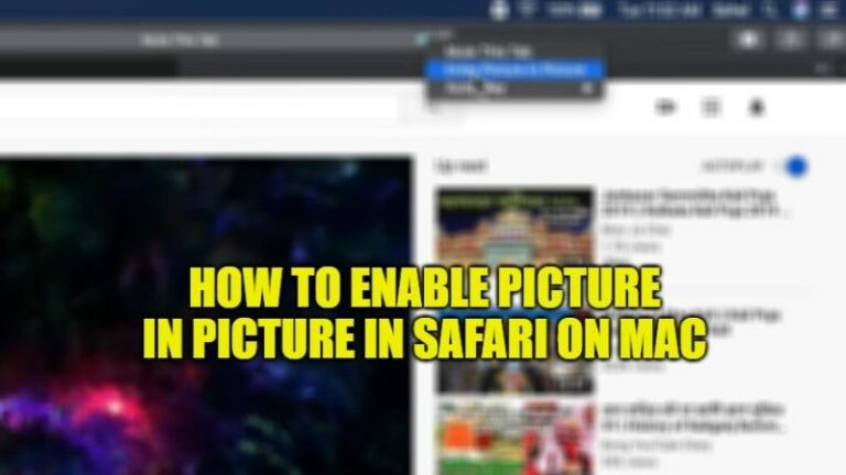 how to enable picture in picture in safari on mac