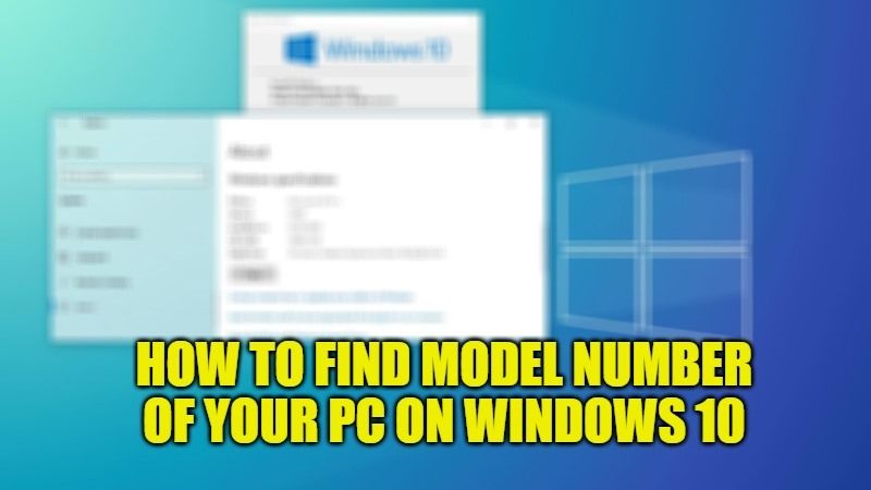 how to find model number of pc on windows 10