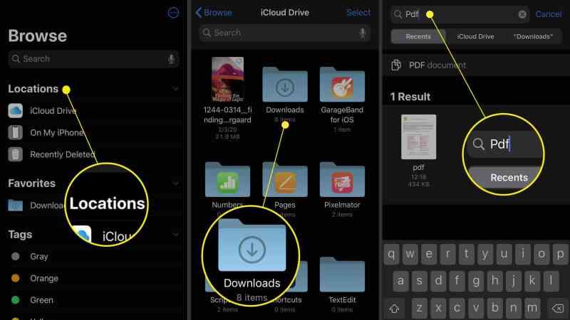 open downloads on iphone