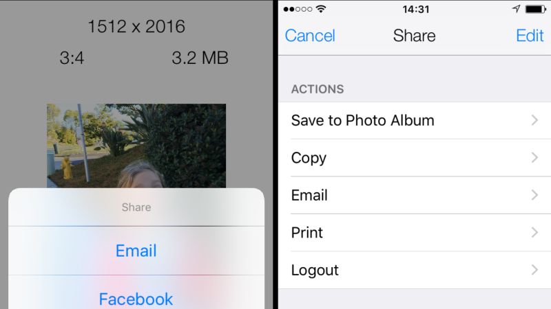 resize an image on iphone